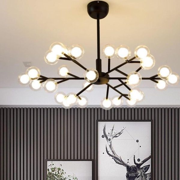 Novelty Iron Chandelier with 30-Light glass orbs bubble, 33'' Wide, LED Lighting - Image 5