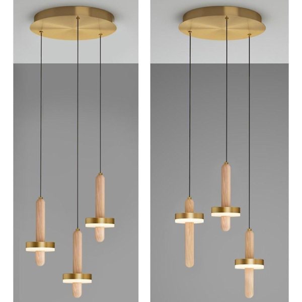 Circle Cylinder LED Gold Nordic Pendant Light Hanging Lamp Island Lights - Image 7