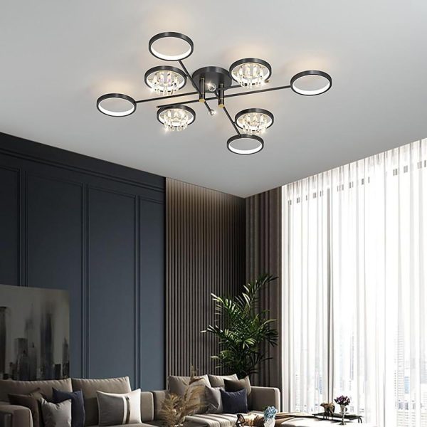 Geometric Crystal Metal Flush Mount Ceiling Light Multiple Lights for Living Room - Image 6