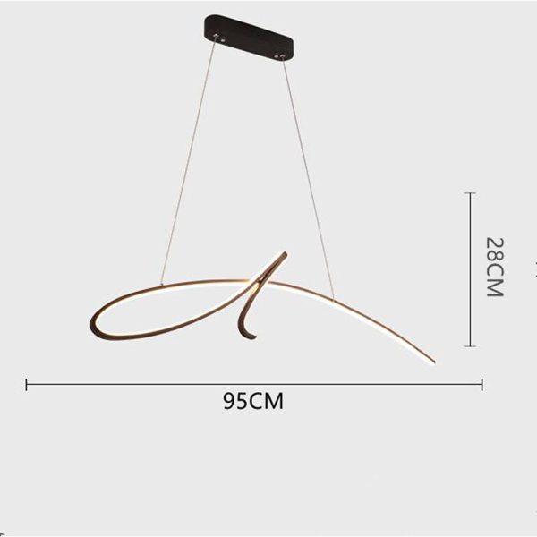 Abstract Artistic Wave Design Chandeliers Aluminum Silica Gel Ceiling Light - Image 2