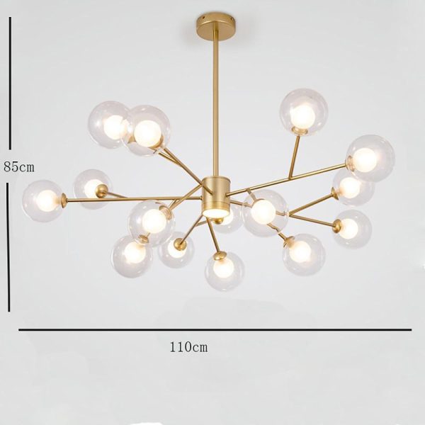 9 Lights Glass LED Modern Chandeliers Ceiling Lights Pendant Light - Image 12