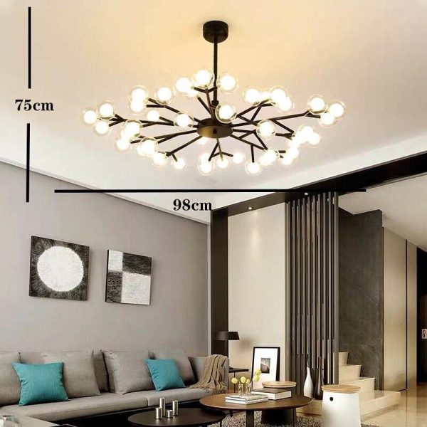 45 Lights LED Cluster Design Glass Modern Chandelier Ceiling Light - Image 8