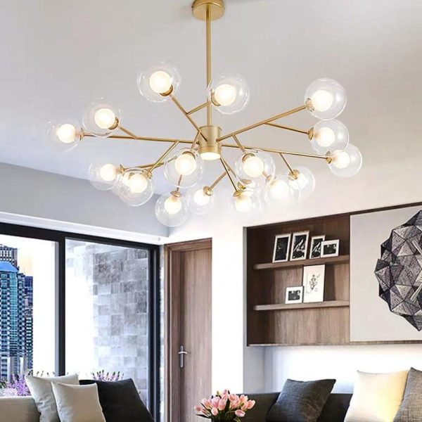 9 Lights Glass LED Modern Chandeliers Ceiling Lights Pendant Light - Image 5