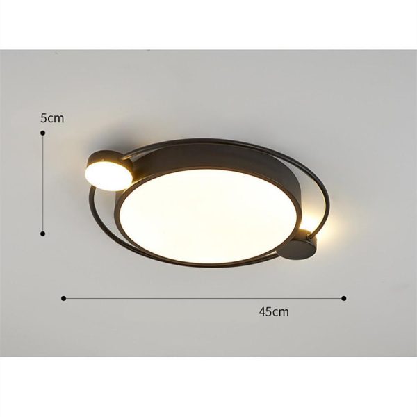 Modern Flush Mount Ceiling Light Dual Round Light Design in Gold and Black Finishes - Image 5
