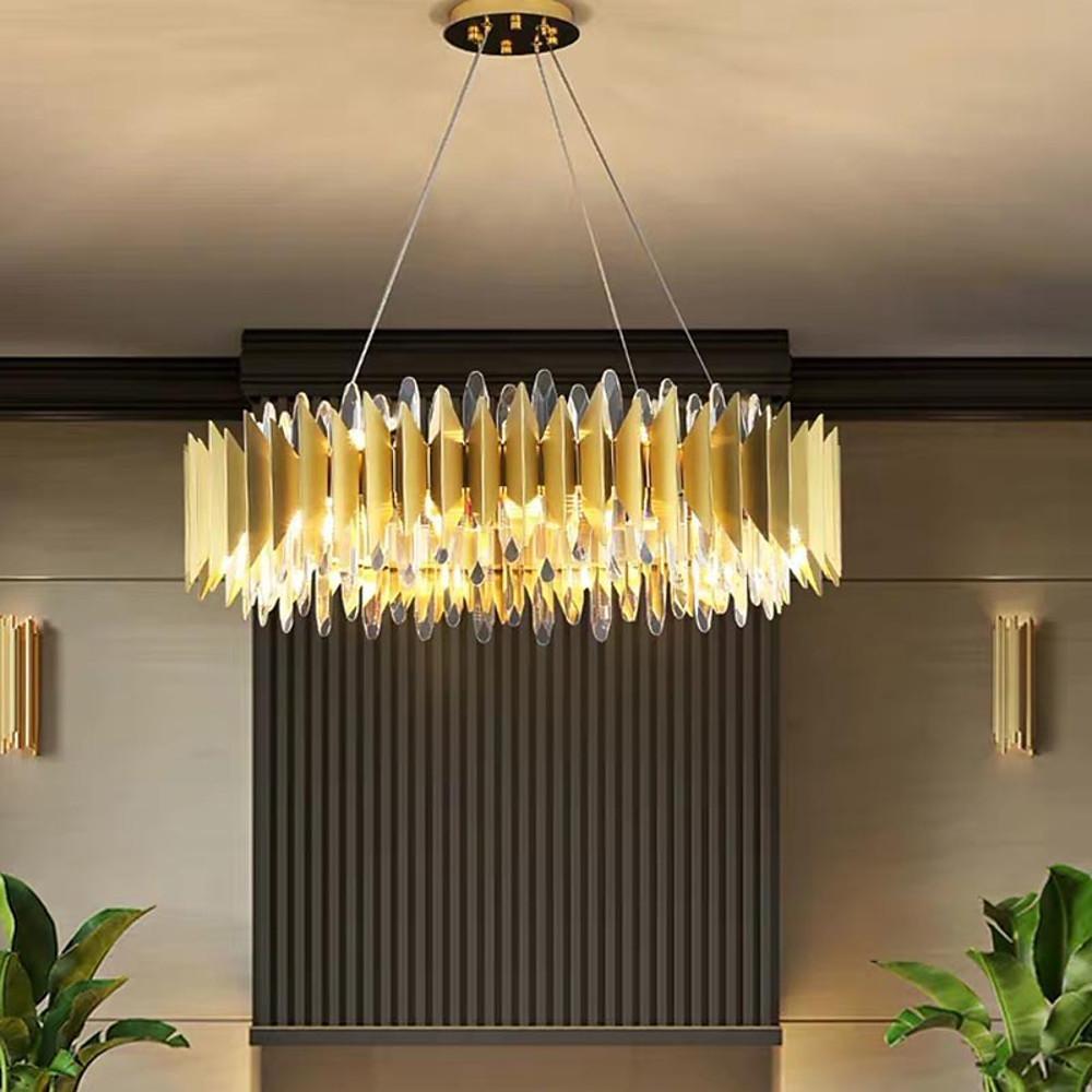 ubfzac1603096562600-428477-991b0b4b-2ec7-4fd2-aab1-aa2349fb4d1b.jpg Modern Round Crystal Chandelier Stainless Steel Single Ceiling Light - Image 1