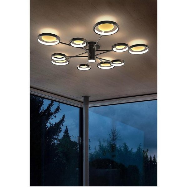 Mid Century Modern Flush Mount Lighting Arbitrary Multiple Circles Industrial LED Light - Image 2