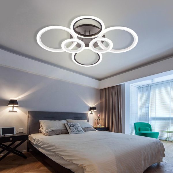 Circles Aluminum Acrylic Cluster Style Design Flush Mount Lighting LED Living Room Bedroom Ceiling Lights - Image 19