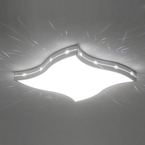 Waved Square Modern Crystal Flush Mount Light LED Baby Kids Bedroom Ceiling Lights - Image 3