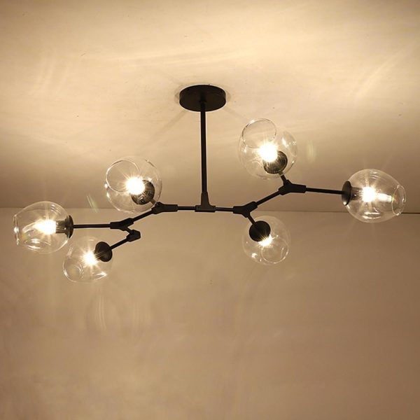 Nordic Contemporary Sputnik Chandelier for Living Room Blown Glass Chandeliers 6 Bulbs - Image 5