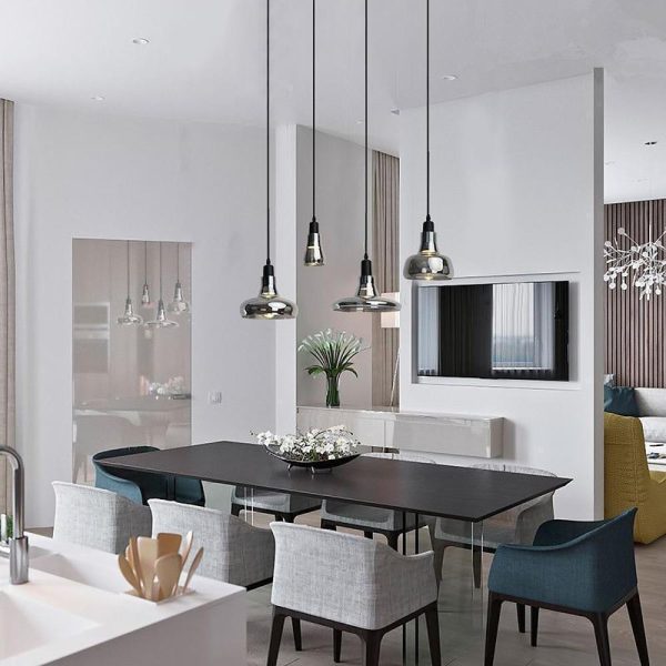 Circular Glass Pendant Lights Modern Nordic Industrial Pendant Lighting - Image 4