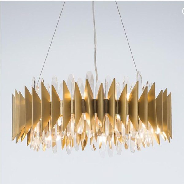 Modern Round Crystal Chandelier Stainless Steel Single Ceiling Light - Image 18