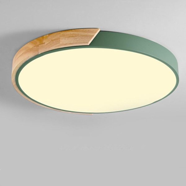 Circular LED Wood Nordic Ceiling Lights Flush Mount Lighting Ceiling Lamp - Image 6