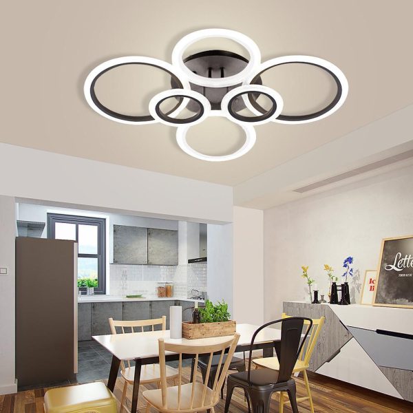 Circles Aluminum Acrylic Cluster Style Design Flush Mount Lighting LED Living Room Bedroom Ceiling Lights - Image 23