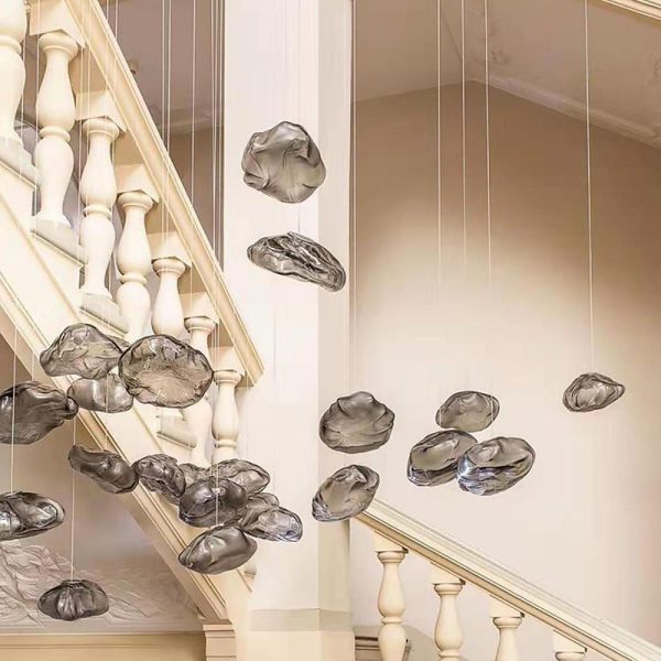 Industrial Metal Glass Bubble Pendant Light Irregular Oval Pendant Lighting - Image 2