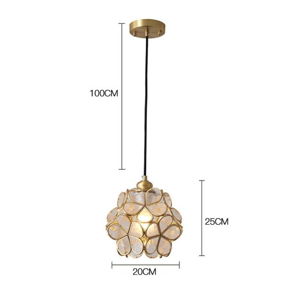 Ornate Flower Island Kitchen Pendant Lighting Copper Crystal Pendant Lighting - Image 9
