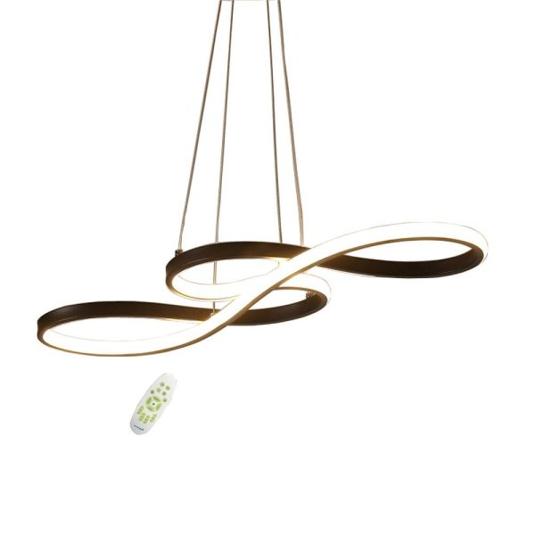 Metal Silica Pendant Hanging Light for Dining Room LED Abstract Curved Strip Chandelier - Image 5