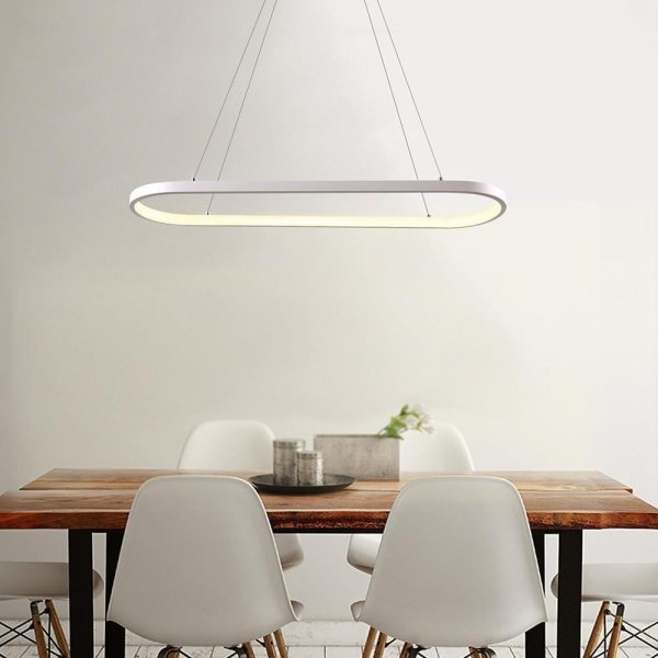 Rectangular Curves Dining Room Chandeliers Metal Modernist Pendant Lighting - Image 2
