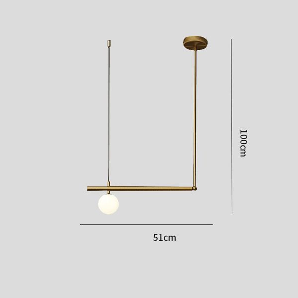 Minimalist Modern Linear Globe Pendant Lighting Copper Glass Kitchen & Dining Room Light - Image 8