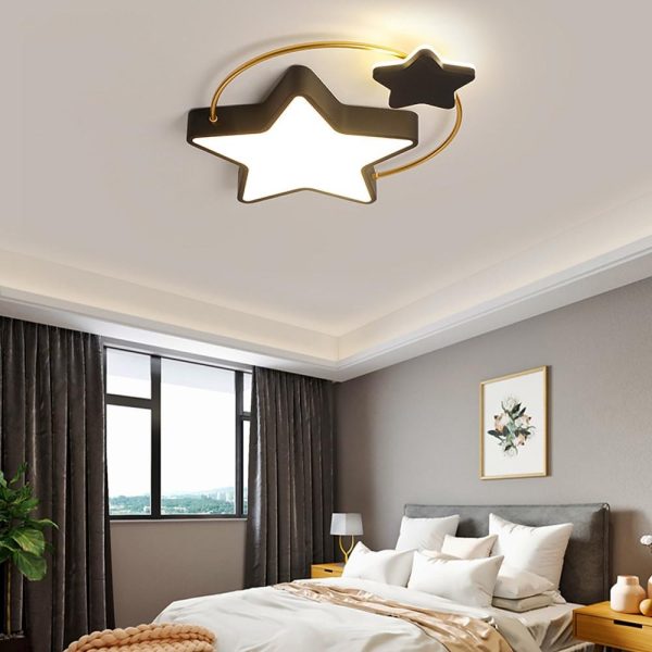 2 Star Shapes Flush Mount Ceiling Light LED Classic Dimmable Baby Kids Lights for Bedroom - Image 3