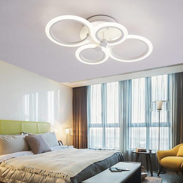 Circles Aluminum Acrylic Cluster Style Design Flush Mount Lighting LED Living Room Bedroom Ceiling Lights - Image 14