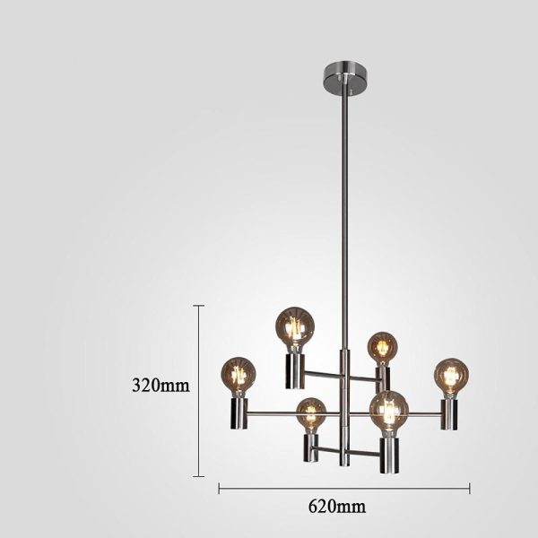 Nordic Style Black Sputnik Chandelier Industrial Mini Chandelier 6 Bulbs - Image 5