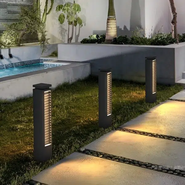 Sleek Stainless Steel LED Louvered Pathway Light Modern Waterproof Design - Image 5