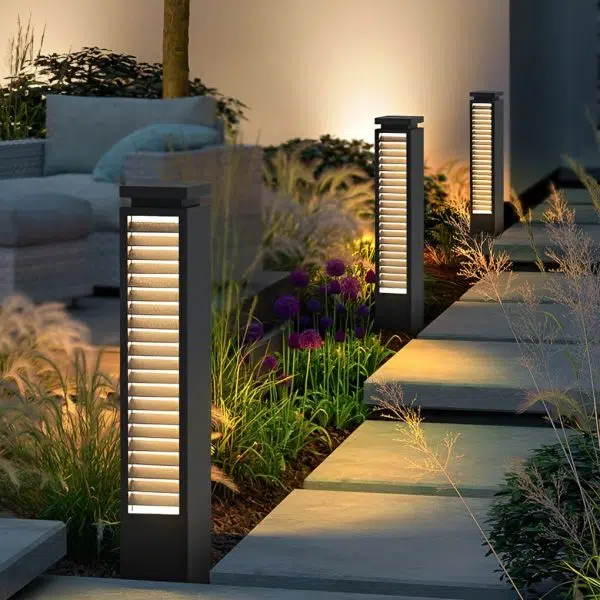 Sleek Stainless Steel LED Louvered Pathway Light Modern Waterproof Design