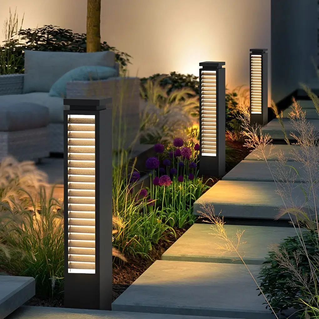 waterproof-led-modern-path-lights-outdoor-post-lights-garden-lights-patio-lightsdazuma-295732.jpg Sleek Stainless Steel LED Louvered Pathway Light Modern Waterproof Design - Image 1
