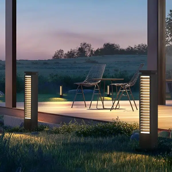 Sleek Stainless Steel LED Louvered Pathway Light Modern Waterproof Design - Image 3