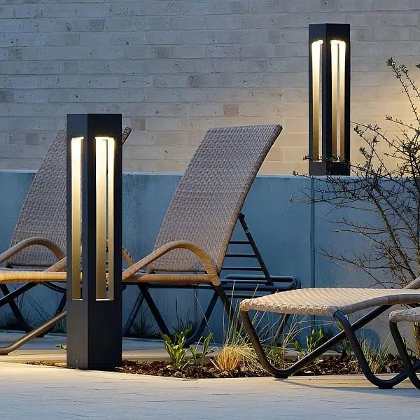 Black Aluminum Garden Bollard LED 7W 4-Beam Lighting - Image 3