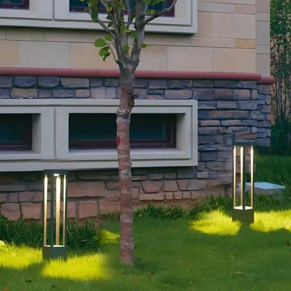Black Aluminum Garden Bollard LED 7W 4-Beam Lighting - Image 5