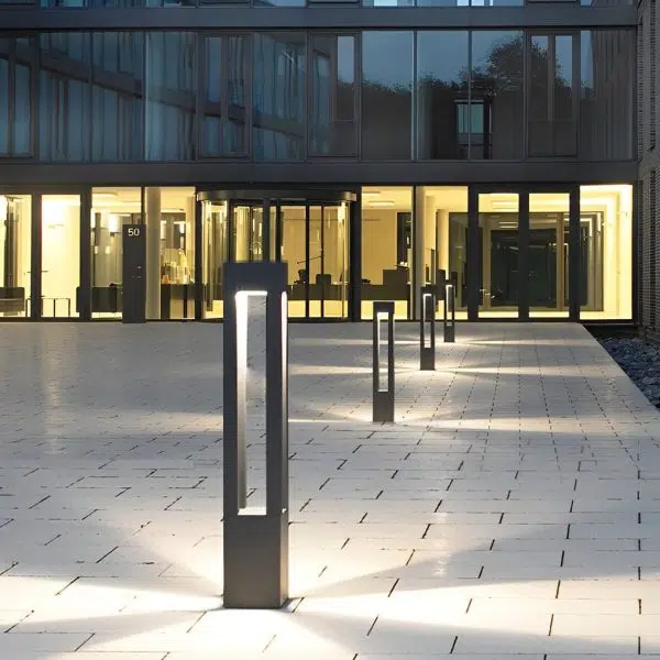 Black Aluminum Garden Bollard LED 7W 4-Beam Lighting - Image 4