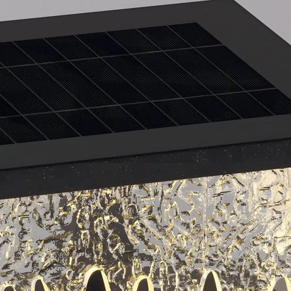 Waterproof Square Creative LED Black Modern Solar Fence Post Lights - Image 6