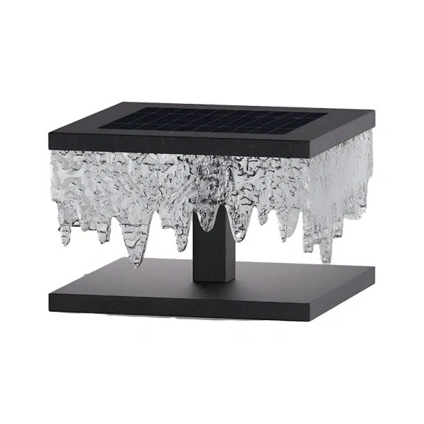 Waterproof Square Creative LED Black Modern Solar Fence Post Lights - Image 10