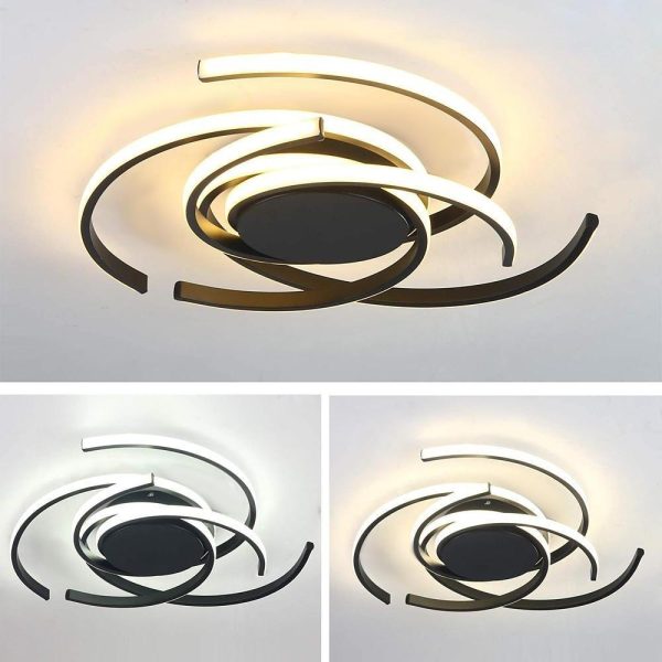30 Inch Swirls Circle Abstract LED Flush Mount Ceiling Light for Living Room - Image 5