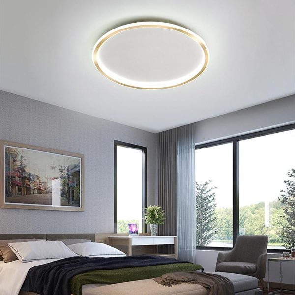Circular Minimalist Metal Silica Gel LED Flush Mount Ceiling Light for Living Room - Image 4