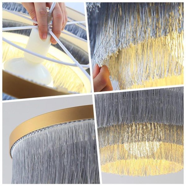 Gradated Drum Shade Dining Room Chandeliers LED Contemporary Chandeliers - Image 7