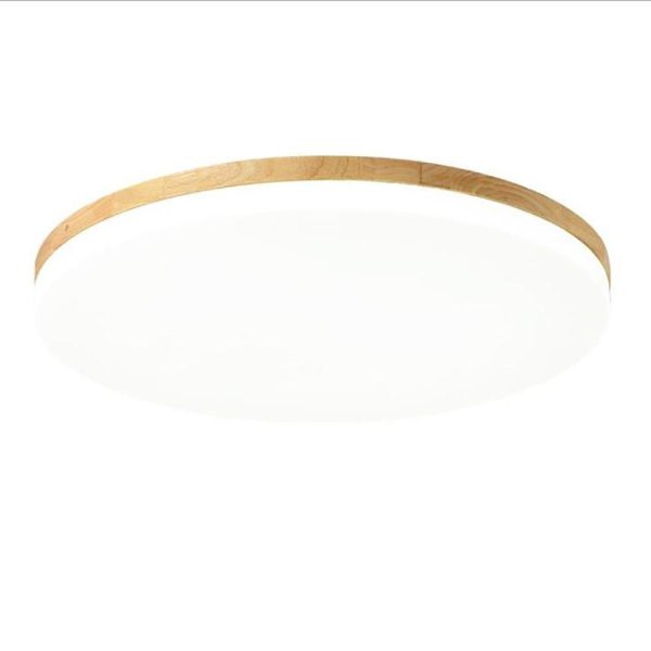 Circular Minimalist Flush Mount Dining Room Light Bamboo Acrylic LED Ceiling Lights - Image 15