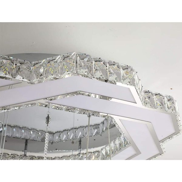 Ambient Crystal LED Flush Mount Light - 20''/24''/31'', Gold or Silver - Image 14