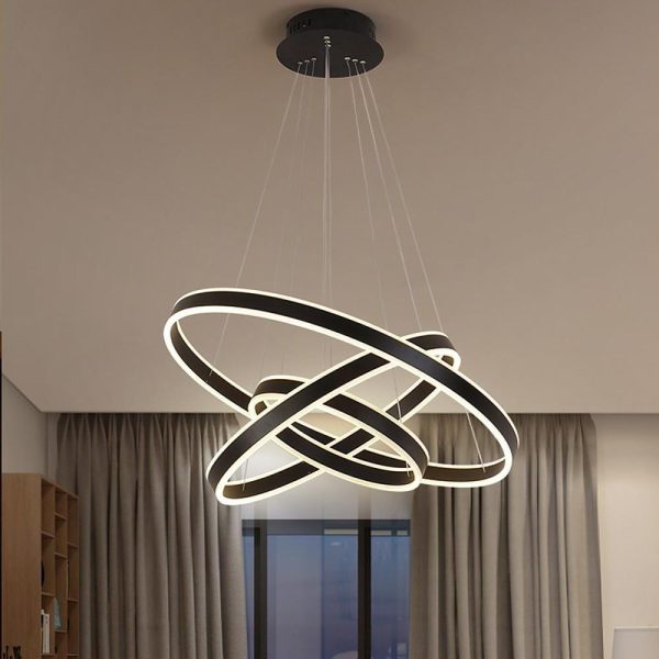 3 Circles Interweaved LED Modern Chandeliers Pendant Light Hanging Lamp - Image 3
