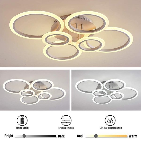 Circles Aluminum Acrylic Cluster Style Design Flush Mount Lighting LED Living Room Bedroom Ceiling Lights - Image 13