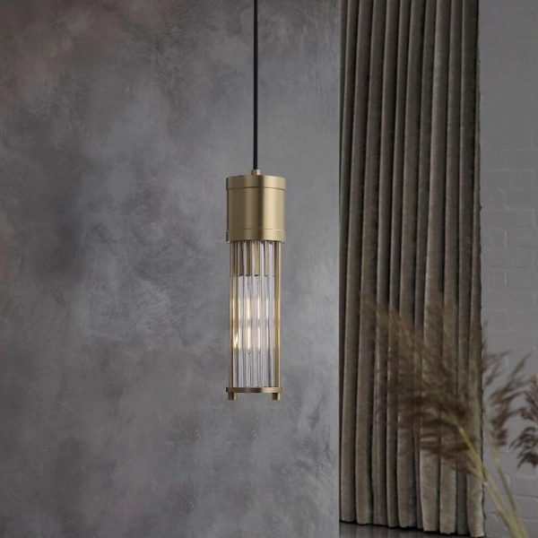 Cylinder Shaped LED Crystal Modern Pendant Light Island Lights Hanging Lamp - Image 4