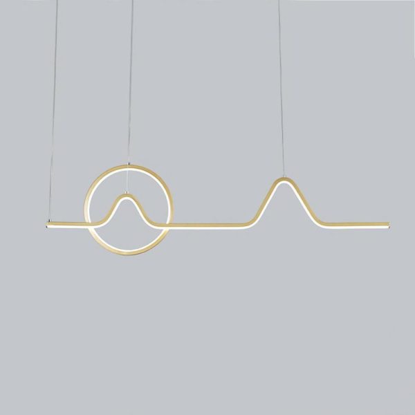 Circular Linear Dimmable LED Artistic Modern Chandeliers Kitchen Island Lighting - Image 8