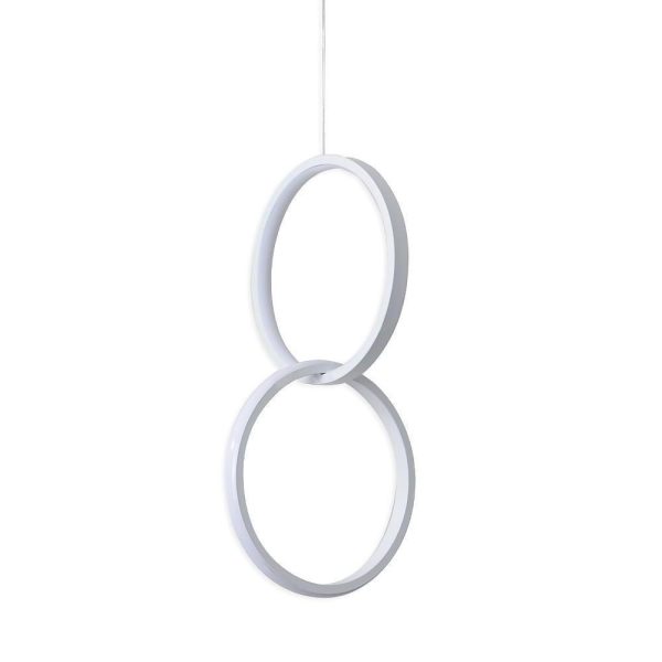Interlocking Dual Ring Design Pendant Lighting Aluminum Acrylic LED Ceiling Light - Image 7