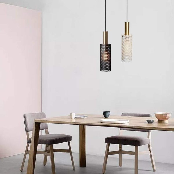 Cylinder Hanging Pendant Lights Metal Modern LED Bedroom Ceiling Lights - Image 7