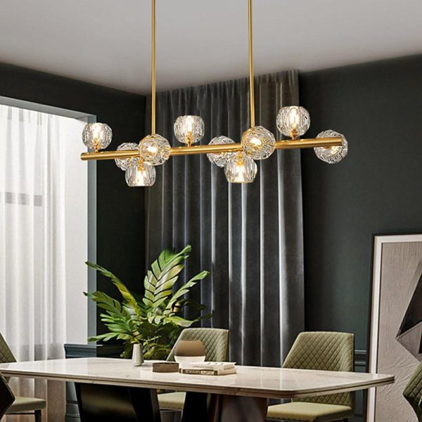 Metal Crystal Flush Mount Ceiling Light Globe Cluster LED Light - Image 6