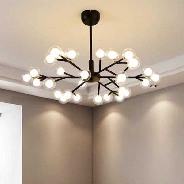 Novelty Iron Chandelier with 30-Light glass orbs bubble, 33'' Wide, LED Lighting - Image 7