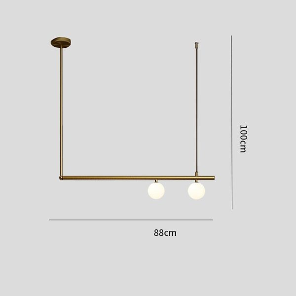 Minimalist Modern Linear Globe Pendant Lighting Copper Glass Kitchen & Dining Room Light - Image 9