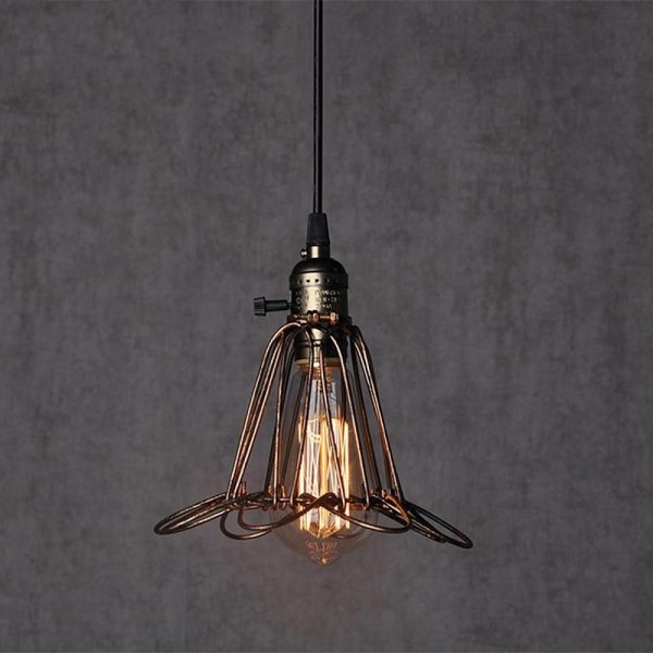 Nordic Vintage Metal Lantern Pendant Light LED Industrial Ceiling Light - Image 5