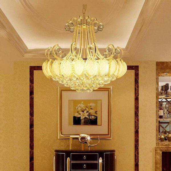 8-light Modern Gold/Silver Vintage Crystal Chandeliers For Living Room - Image 7